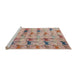 Sideview of Machine Washable Abstract Rust Pink Rug, wshabs4415