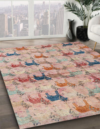 Abstract Rust Pink Modern Rug, abs4415