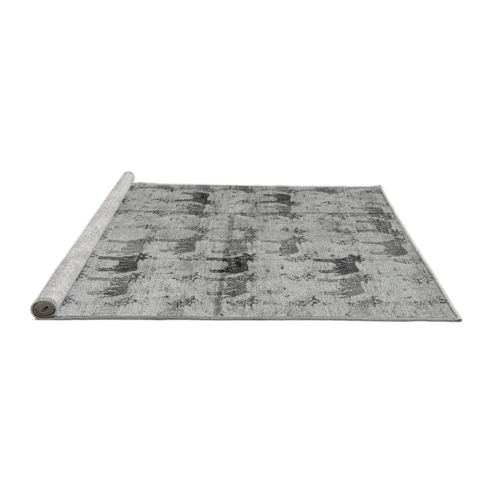 Sideview of Machine Washable Abstract Gray Modern Rug, wshabs4415gry