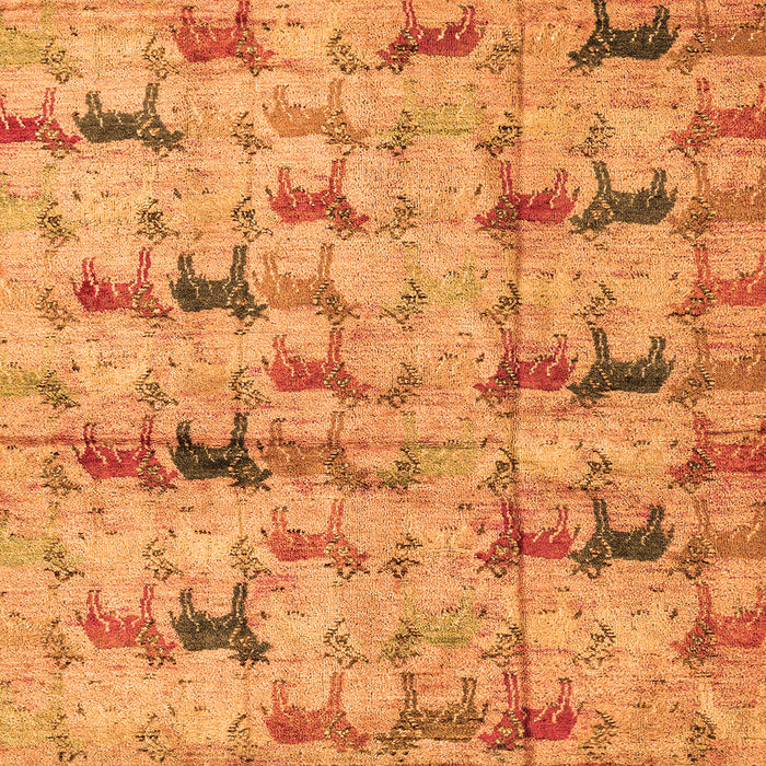 Square Abstract Orange Modern Rug, abs4415org