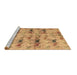 Sideview of Machine Washable Abstract Brown Modern Rug, wshabs4415brn