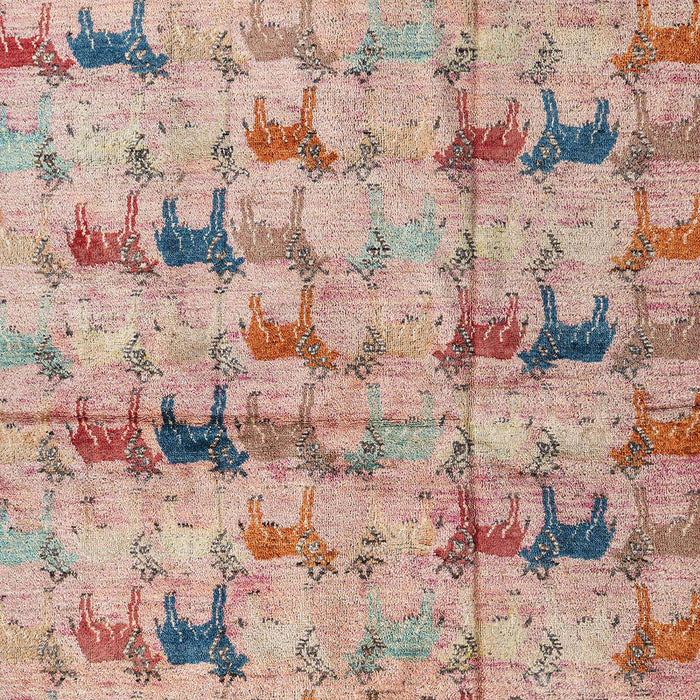 Machine Washable Abstract Rust Pink Rug, wshabs4415