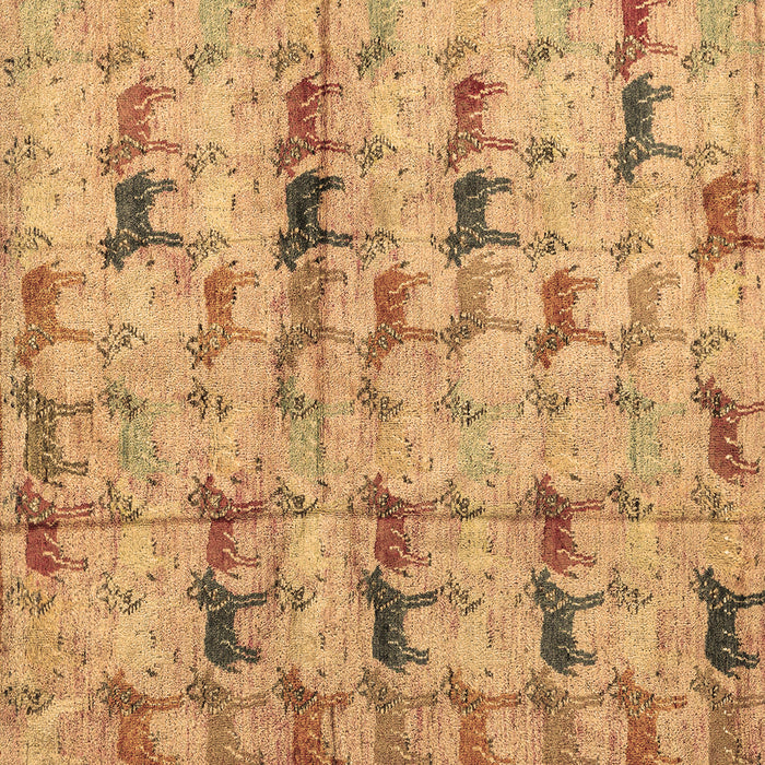 Square Machine Washable Abstract Brown Modern Rug, wshabs4415brn