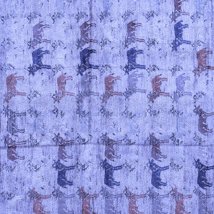 Square Abstract Blue Modern Rug, abs4415blu