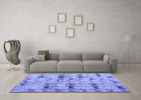 Machine Washable Abstract Blue Modern Rug, wshabs4415blu