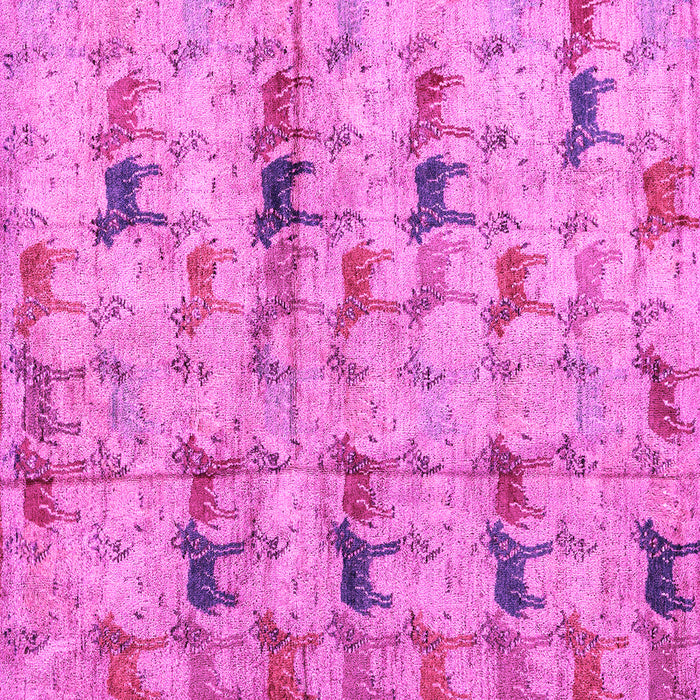 Square Machine Washable Abstract Pink Modern Rug, wshabs4415pnk