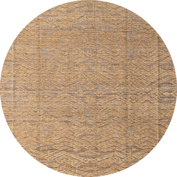 Round Machine Washable Abstract Light Brown Rug, wshabs4416