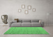 Machine Washable Abstract Emerald Green Modern Area Rugs in a Living Room,, wshabs4416emgrn