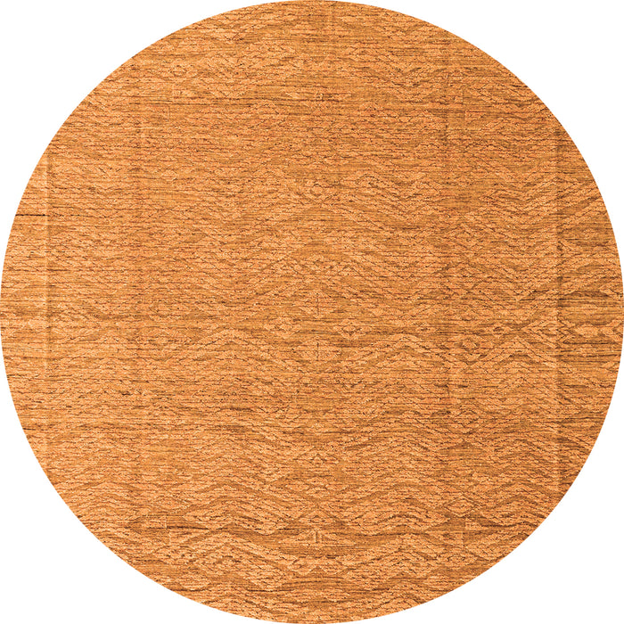 Round Abstract Orange Modern Rug, abs4416org