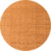 Round Abstract Orange Modern Rug, abs4416org