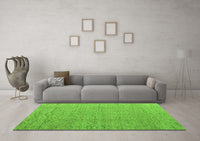 Machine Washable Abstract Green Modern Rug, wshabs4416grn