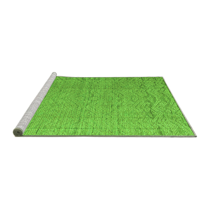Sideview of Machine Washable Abstract Green Modern Area Rugs, wshabs4416grn