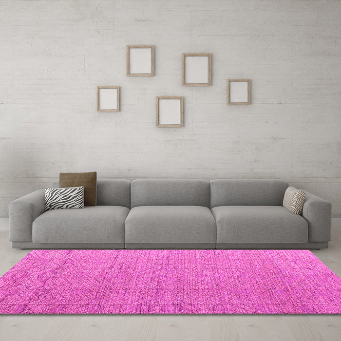 Machine Washable Abstract Pink Modern Rug in a Living Room, wshabs4416pnk