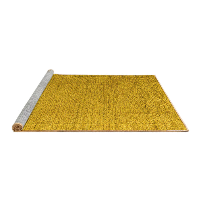 Sideview of Machine Washable Abstract Yellow Modern Rug, wshabs4416yw