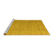 Sideview of Machine Washable Abstract Yellow Modern Rug, wshabs4416yw