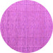 Round Machine Washable Abstract Purple Modern Area Rugs, wshabs4416pur