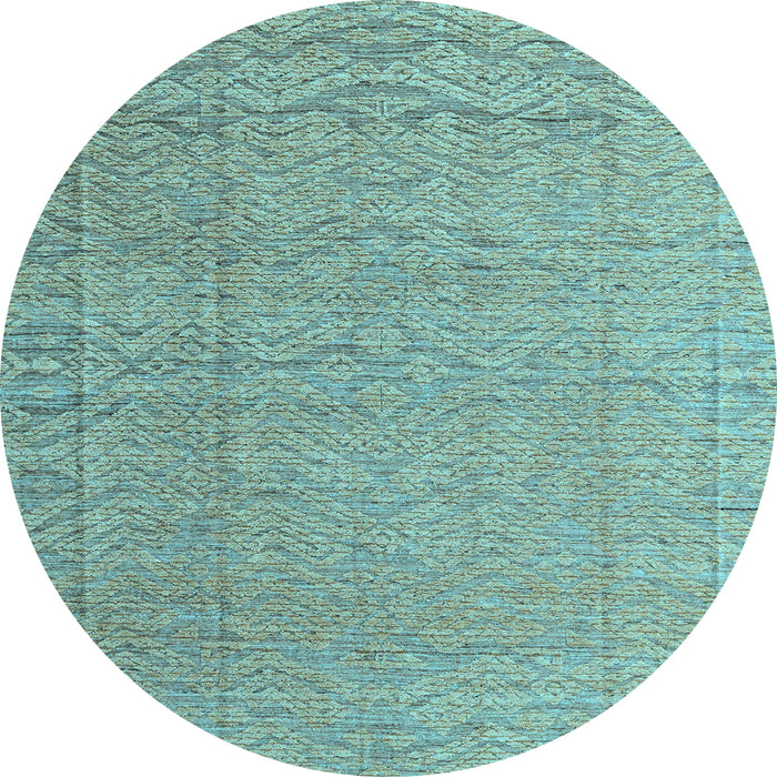 Round Abstract Light Blue Modern Rug, abs4416lblu