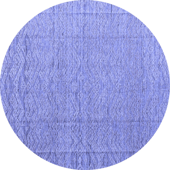 Round Abstract Blue Modern Rug, abs4416blu