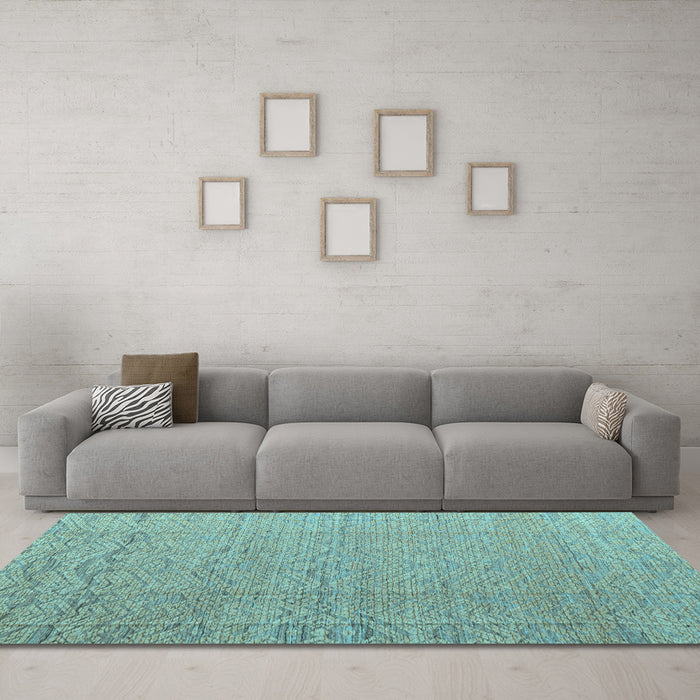 Machine Washable Abstract Light Blue Modern Rug in a Living Room, wshabs4416lblu