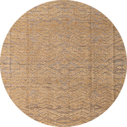 Round Abstract Light Brown Modern Rug, abs4416