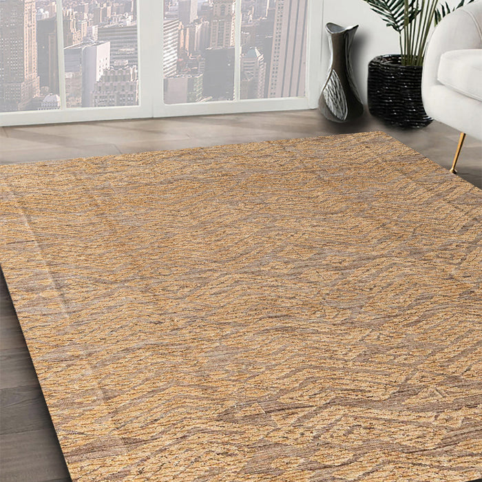 Machine Washable Abstract Light Brown Rug in a Family Room, wshabs4416