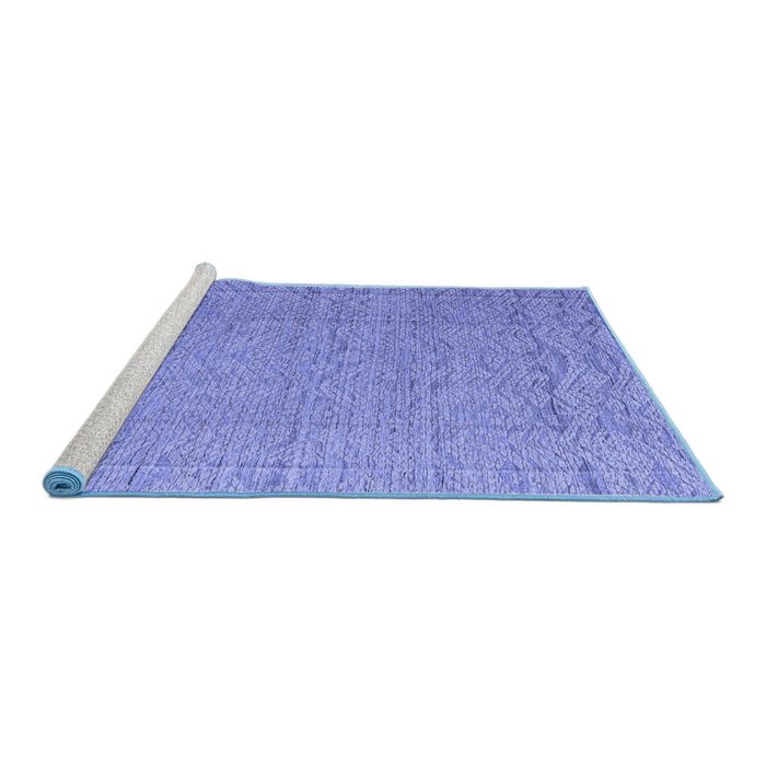 Sideview of Machine Washable Abstract Blue Modern Rug, wshabs4416blu