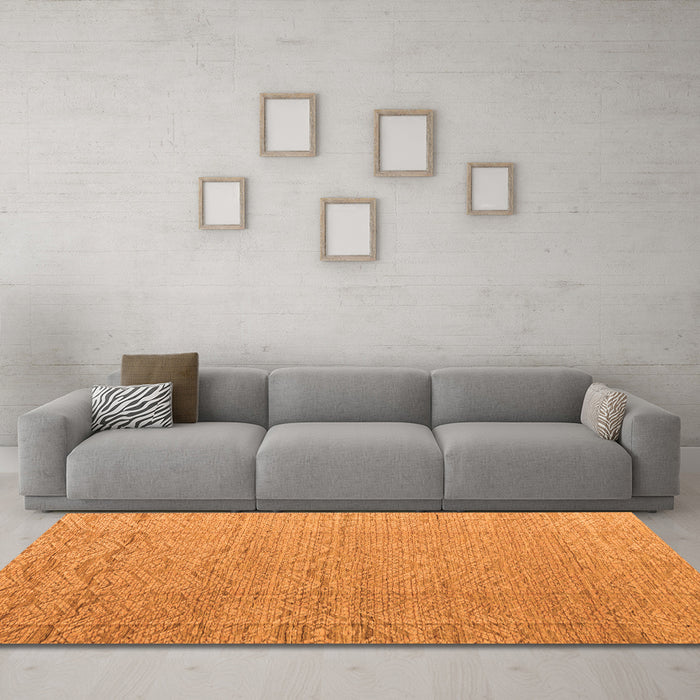 Machine Washable Abstract Orange Modern Area Rugs in a Living Room, wshabs4416org