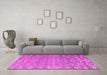 Machine Washable Abstract Pink Modern Rug in a Living Room, wshabs4417pnk