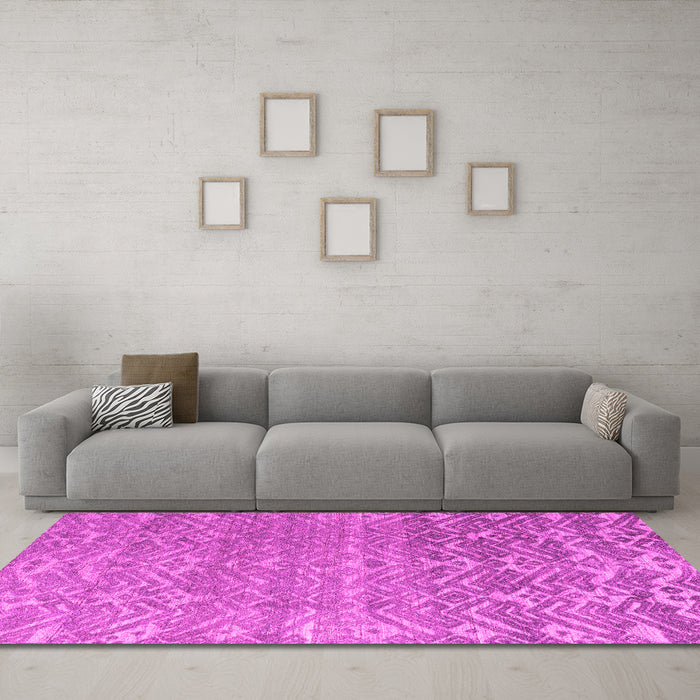 Machine Washable Abstract Pink Modern Rug in a Living Room, wshabs4417pnk