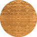 Round Abstract Orange Modern Rug, abs4417org