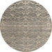 Round Abstract Army Brown Modern Rug, abs4417