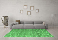 Machine Washable Abstract Emerald Green Modern Rug, wshabs4417emgrn