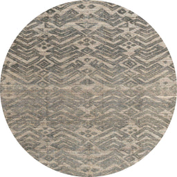 Round Machine Washable Abstract Army Brown Rug, wshabs4417
