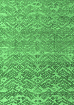 Abstract Emerald Green Modern Rug, abs4417emgrn