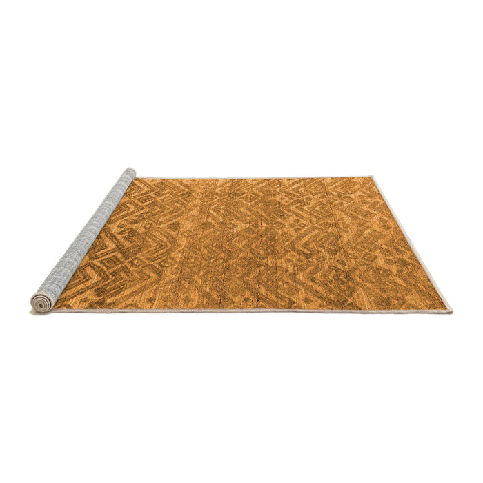 Sideview of Machine Washable Abstract Orange Modern Area Rugs, wshabs4417org
