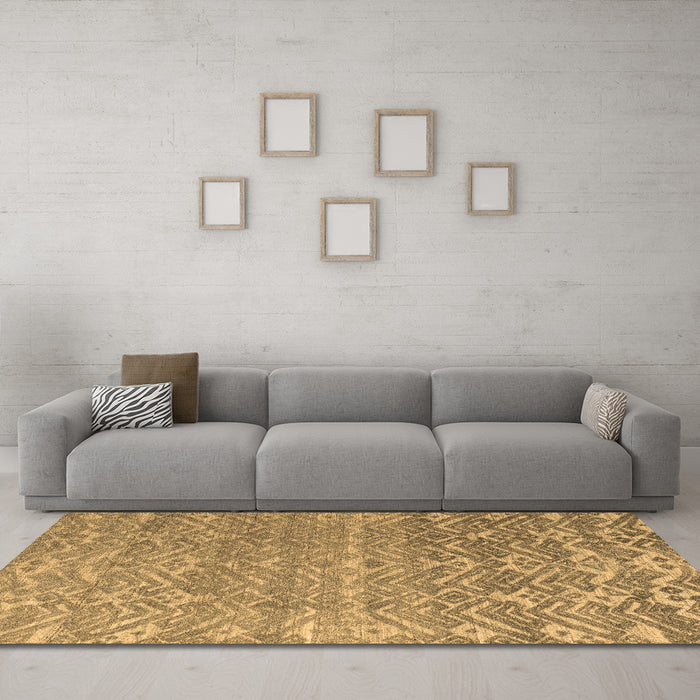 Machine Washable Abstract Brown Modern Rug in a Living Room,, wshabs4417brn