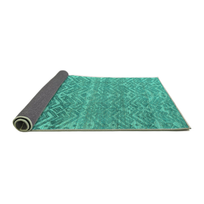 Sideview of Abstract Turquoise Modern Rug, abs4417turq