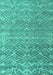 Machine Washable Abstract Turquoise Modern Area Rugs, wshabs4417turq