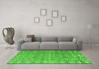 Machine Washable Abstract Green Modern Rug, wshabs4417grn