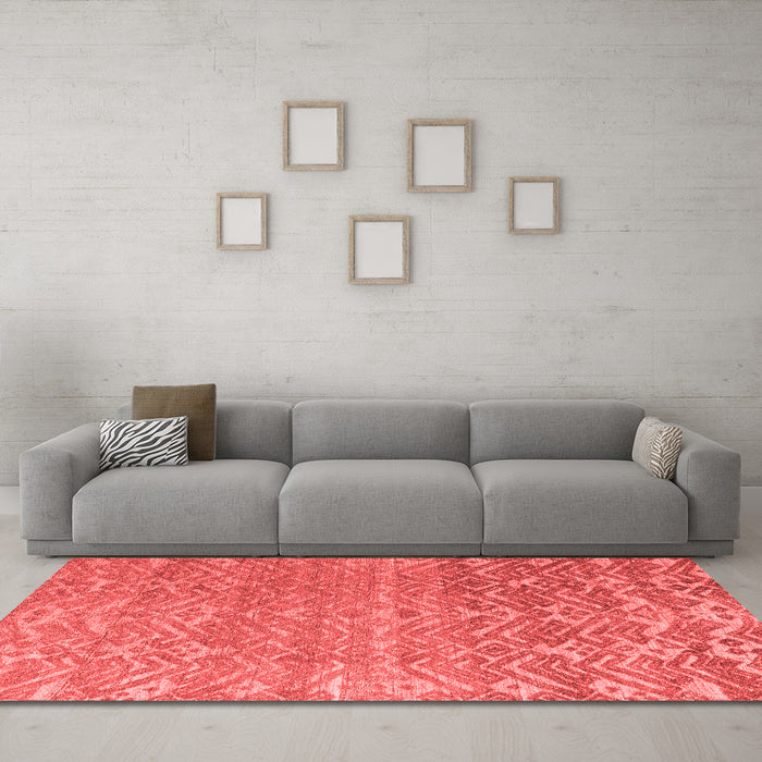 Modern Red Washable Rugs
