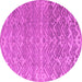 Round Abstract Pink Modern Rug, abs4417pnk