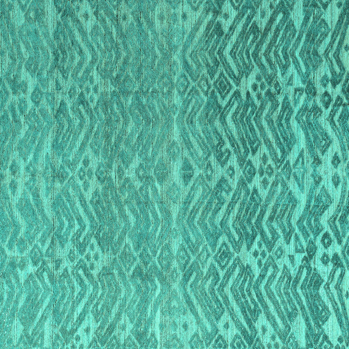 Square Machine Washable Abstract Turquoise Modern Area Rugs, wshabs4417turq