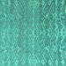 Square Machine Washable Abstract Turquoise Modern Area Rugs, wshabs4417turq