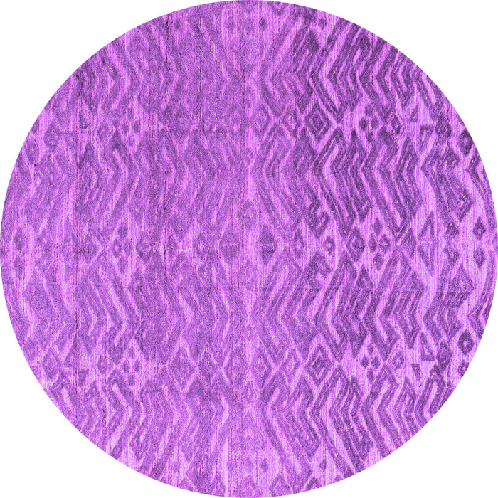 Round Machine Washable Abstract Purple Modern Area Rugs, wshabs4417pur