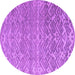 Round Machine Washable Abstract Purple Modern Area Rugs, wshabs4417pur