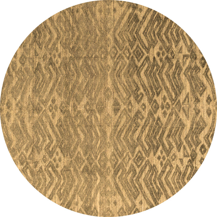 Round Machine Washable Abstract Brown Modern Rug, wshabs4417brn