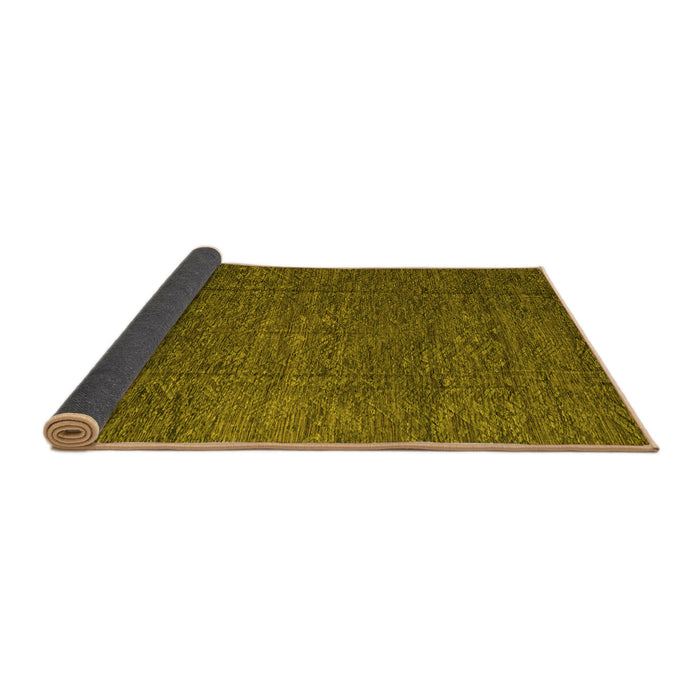 Sideview of Abstract Yellow Modern Rug, abs4418yw
