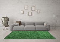 Machine Washable Abstract Emerald Green Modern Rug, wshabs4418emgrn