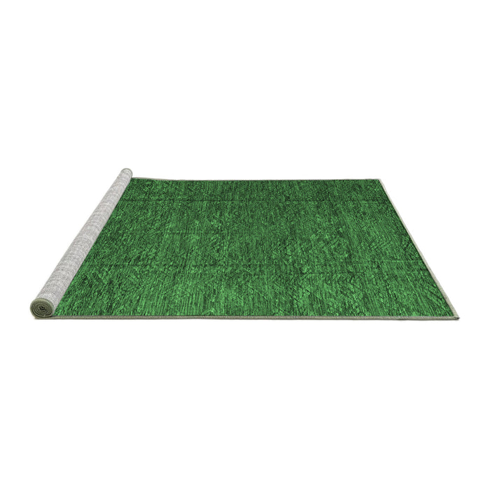 Sideview of Machine Washable Abstract Emerald Green Modern Area Rugs, wshabs4418emgrn
