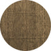 Round Abstract Brown Modern Rug, abs4418brn